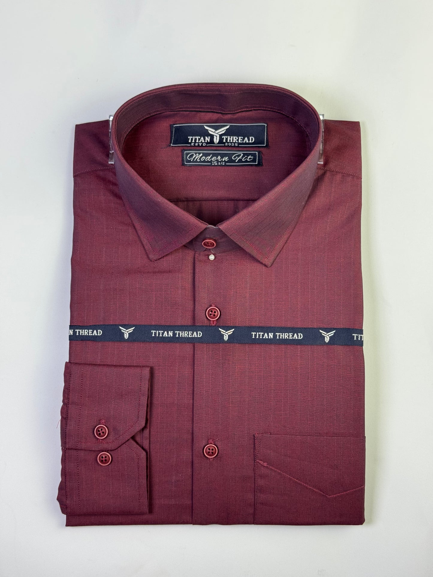 Two Tone Mercerized Maroon Formal Shirt (slim fit)