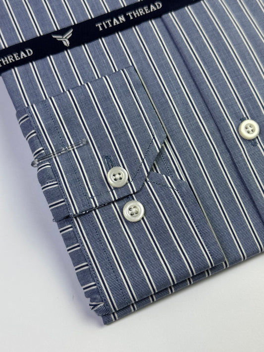 Blue Awning Stripes Formal Shirt (Slim fit)
