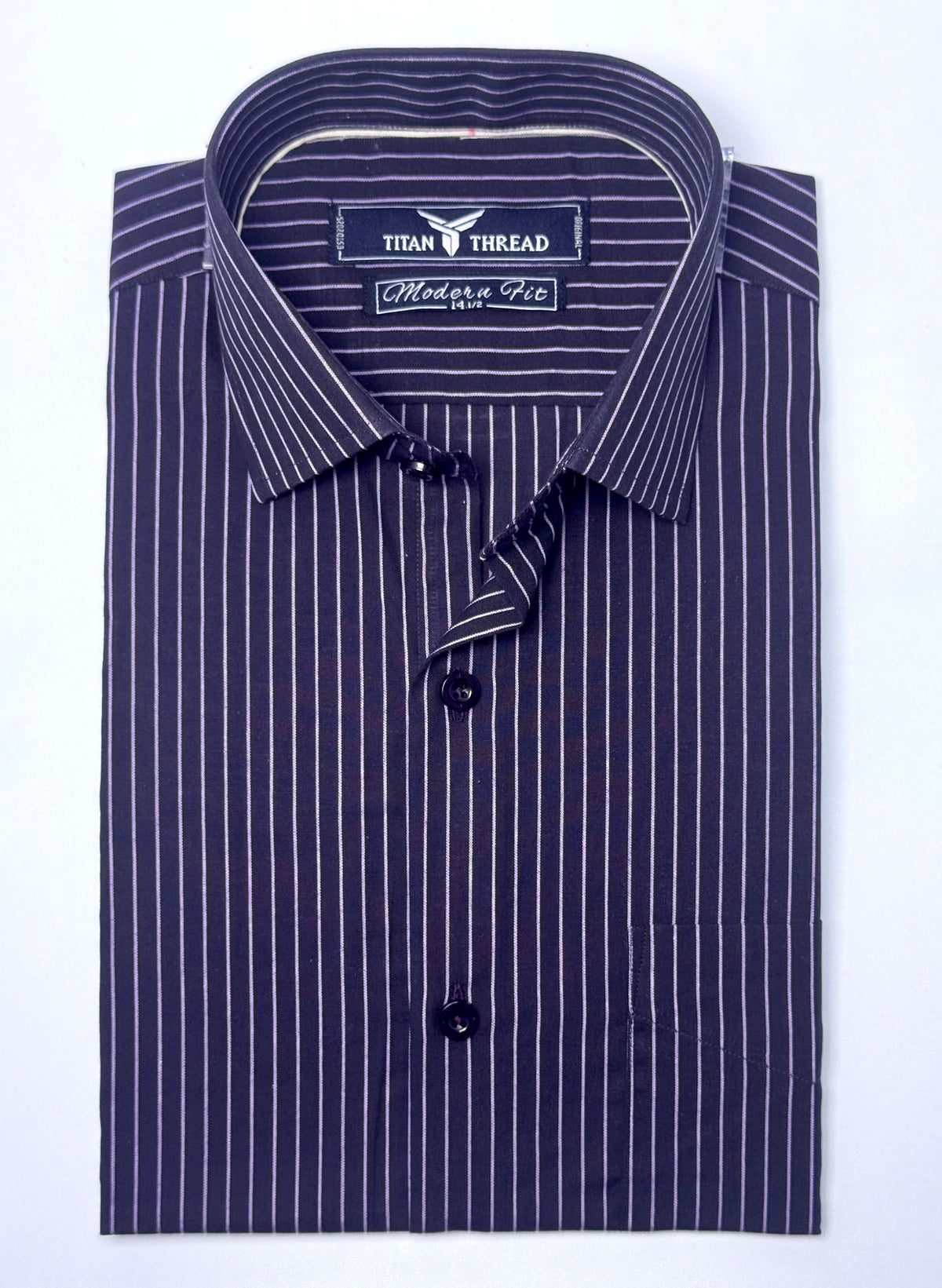 Deep Purple Pencil Stripe Formal Shirt