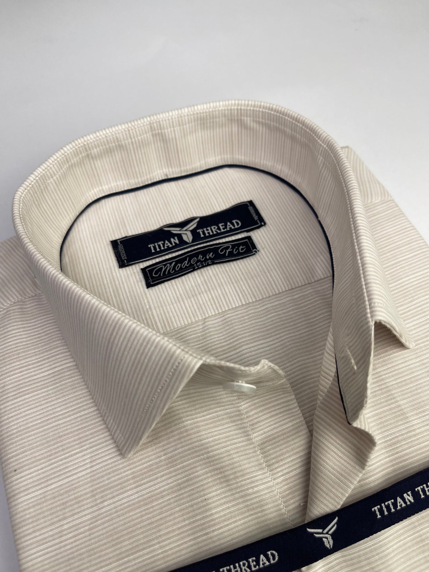 Beige Self Texture Formal Shirt