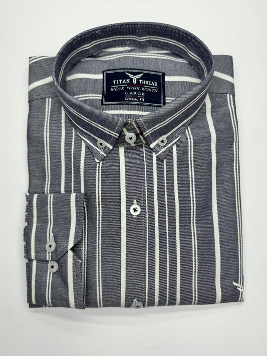 Gray with white stripes