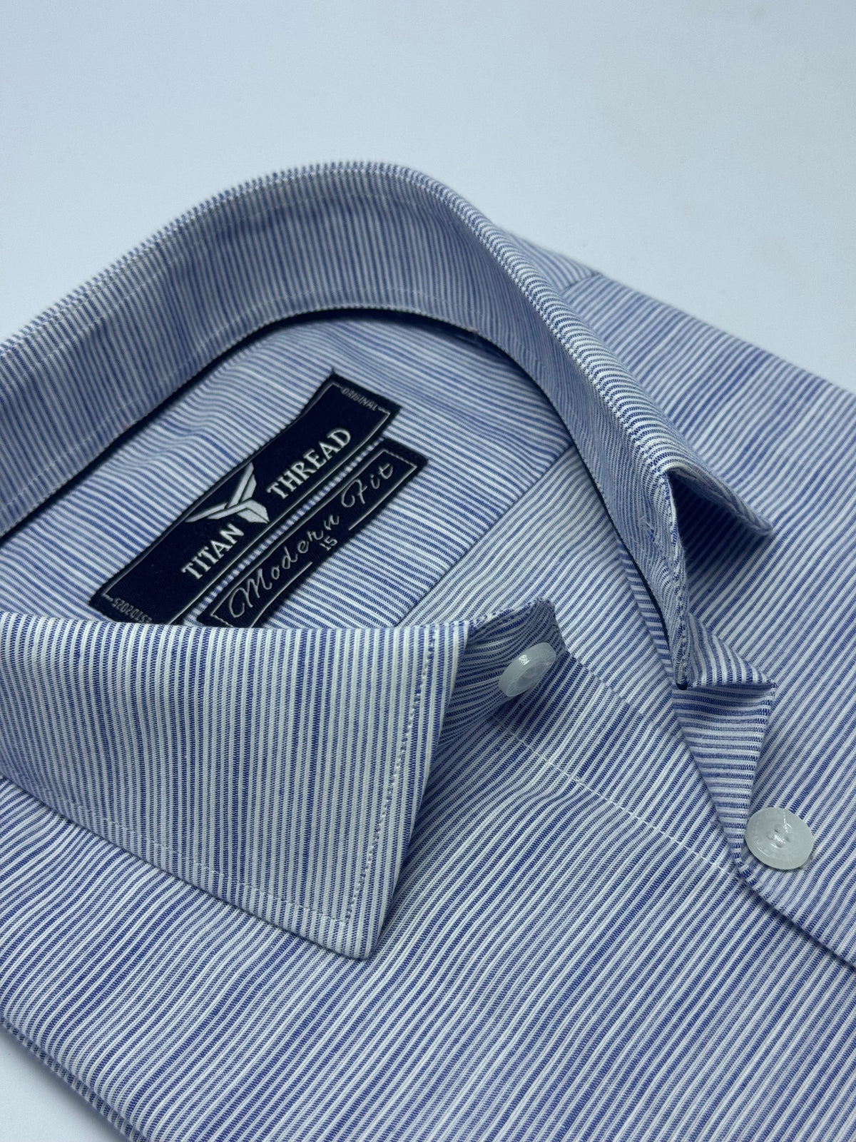 Ocean Blue Self Texture Formal Shirt