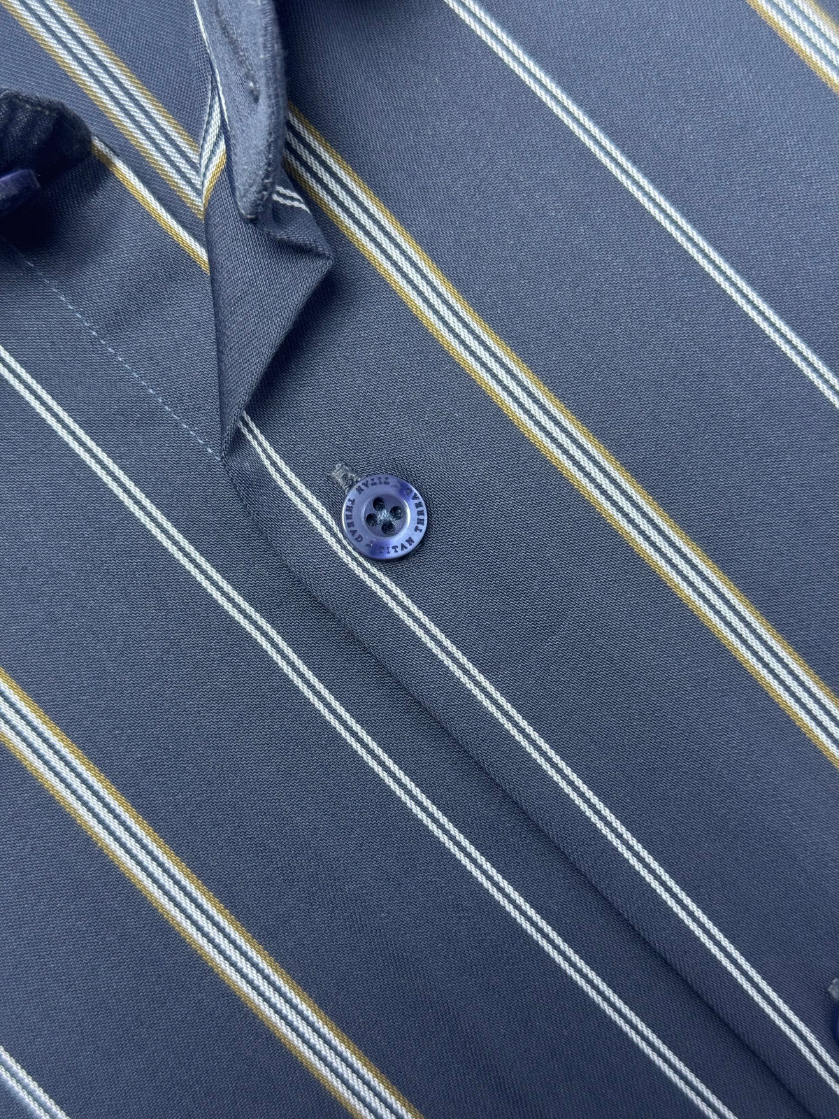 Slate Blue Broad Stripes Formal Shirt
