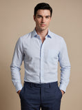 Ice Blue Self Texture Formal Shirt