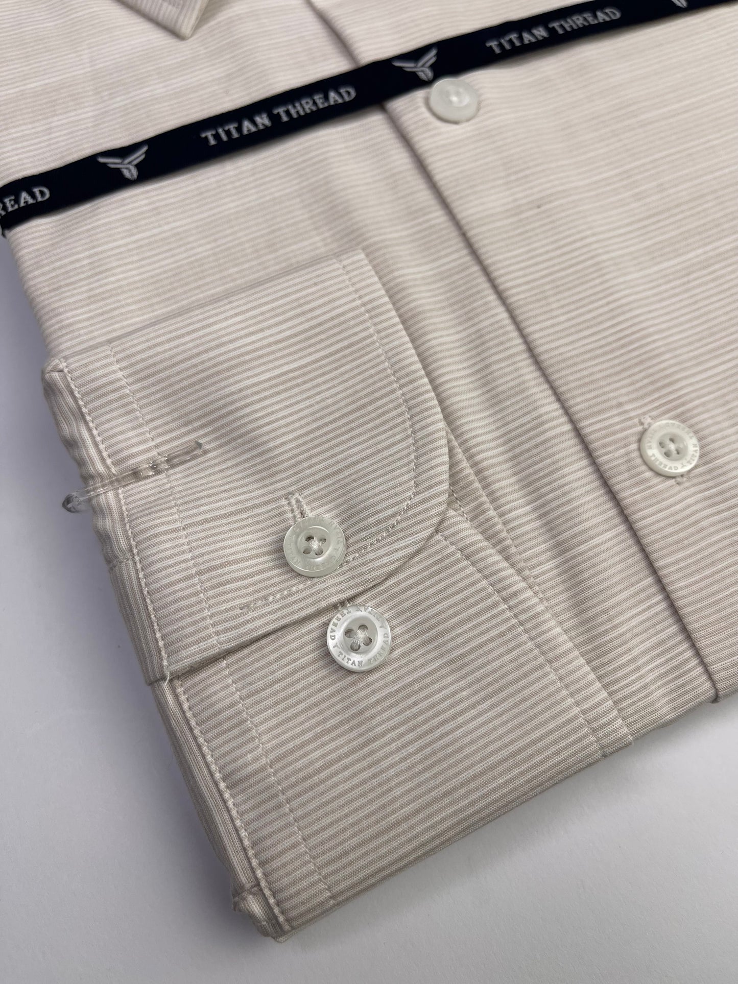 Beige Self Texture Formal Shirt