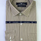 White & Beige Awning Stripe Formal Shirt