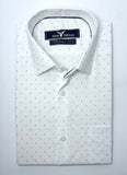 White Indigo Dotted Formal Shirt