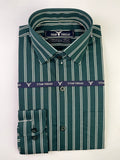 Emerald Green & White Stripes Formal Shirt