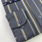 Slate Blue Broad Stripes Formal Shirt