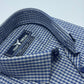 Blue & Gray Gingham Check Formal Shirt