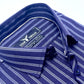 Navy Blue & Gray Verticle Stripe Formal Shirt