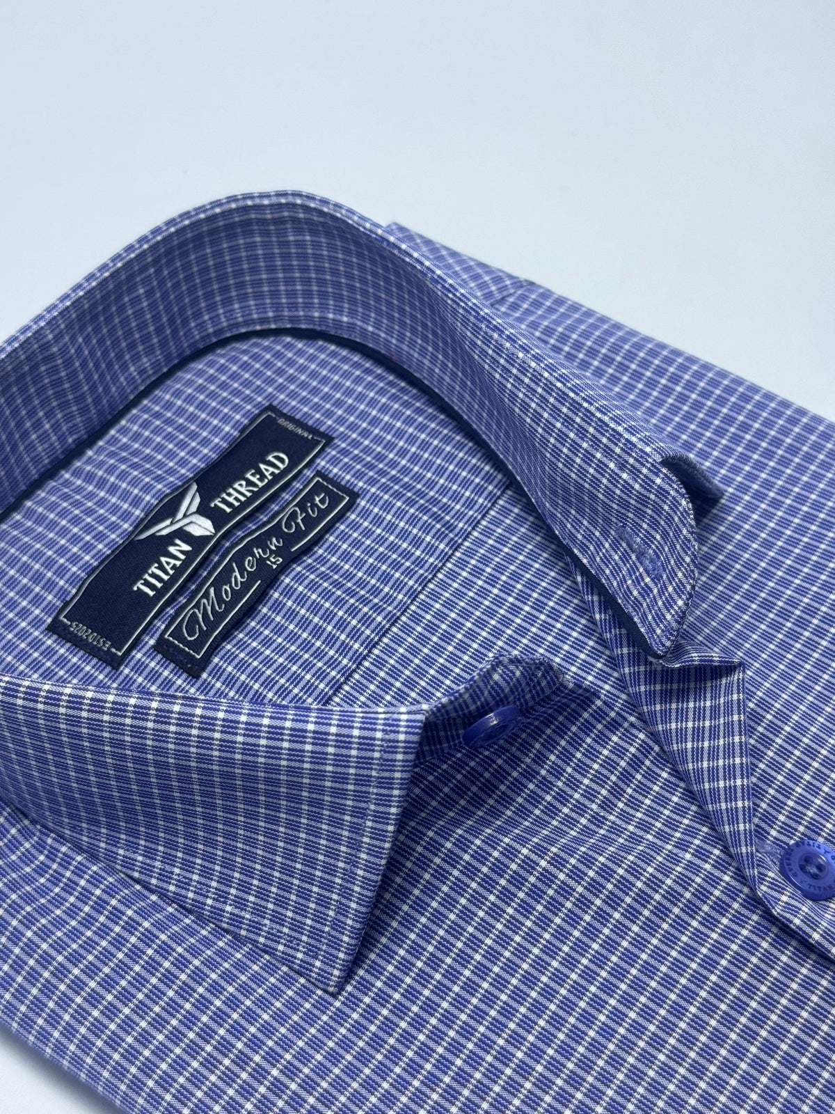 Blue Pin Check Formal Shirt