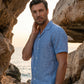 Iced Blue Irish Linen Cuban Shirt