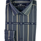 Slate Blue Broad Stripes Formal Shirt
