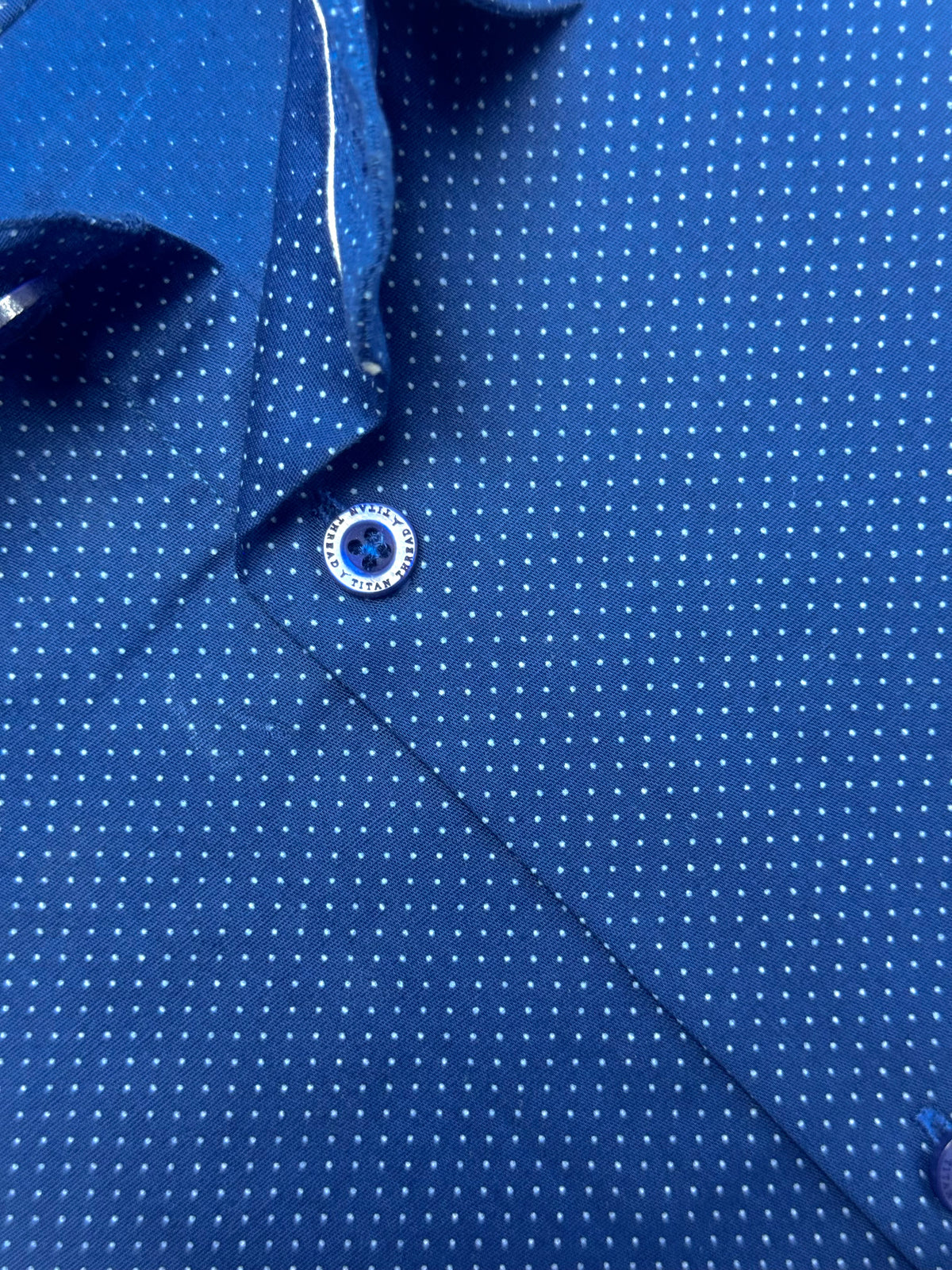Indigo Blue Dotted Formal Shirt