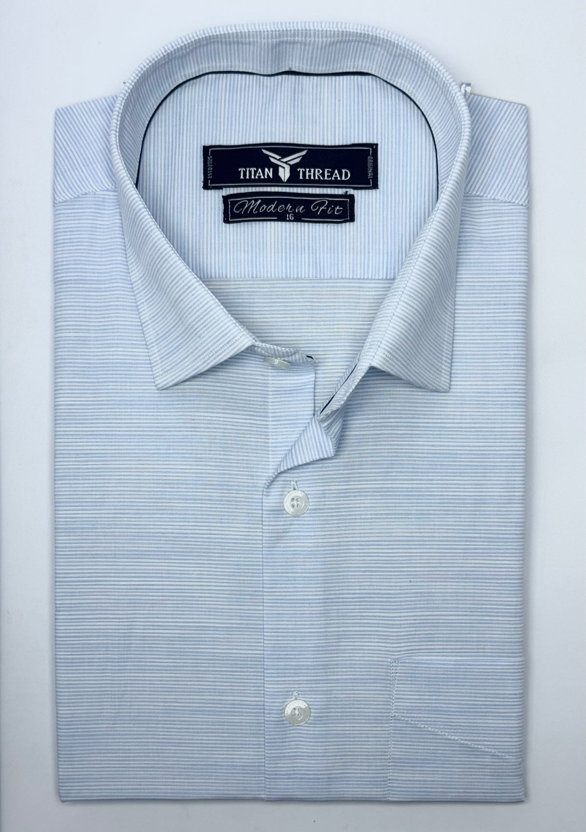 Ice Blue Self Texture Formal Shirt