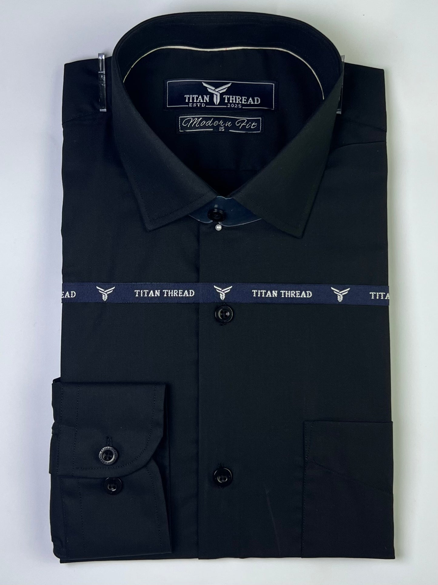 Jet Black Twill Formal Shirt