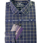 Navy Blue Windowpane Check Formal Shirt