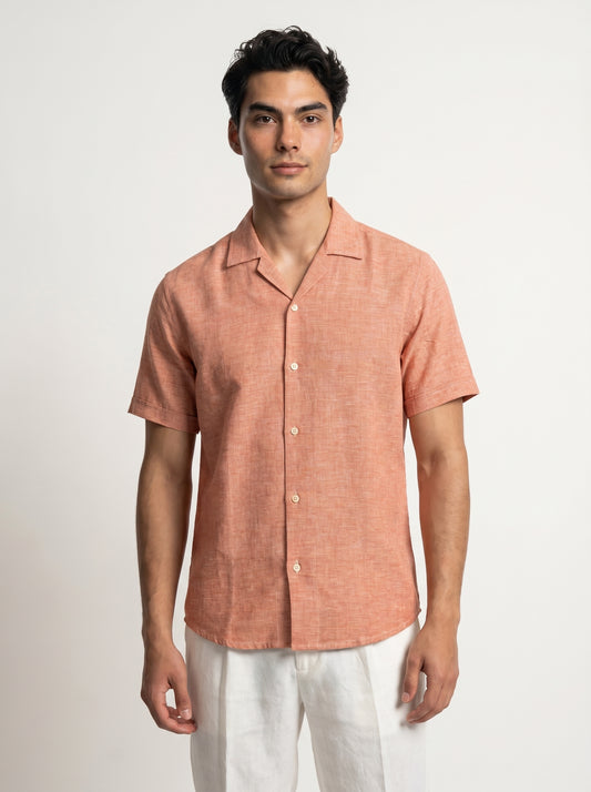 Peal Orange Cuban Shirt