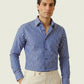 Marine Blue Broad Stripe Formal Shirt