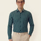 Emerald Green & White Stripes Formal Shirt