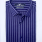 Navy Blue & Gray Verticle Stripe Formal Shirt