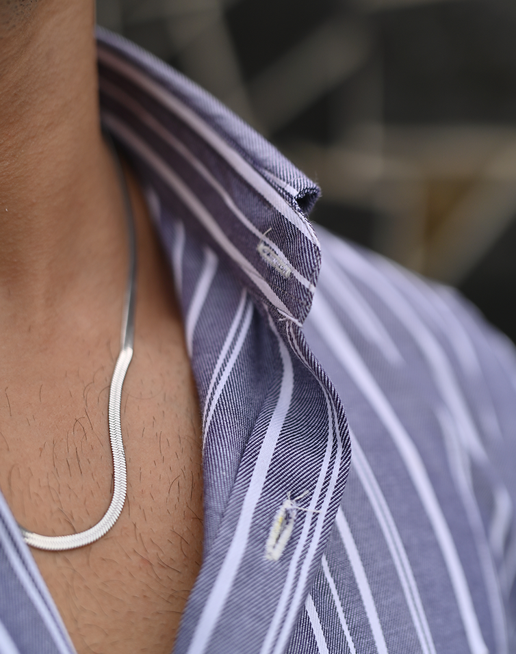 Gray with white stripes