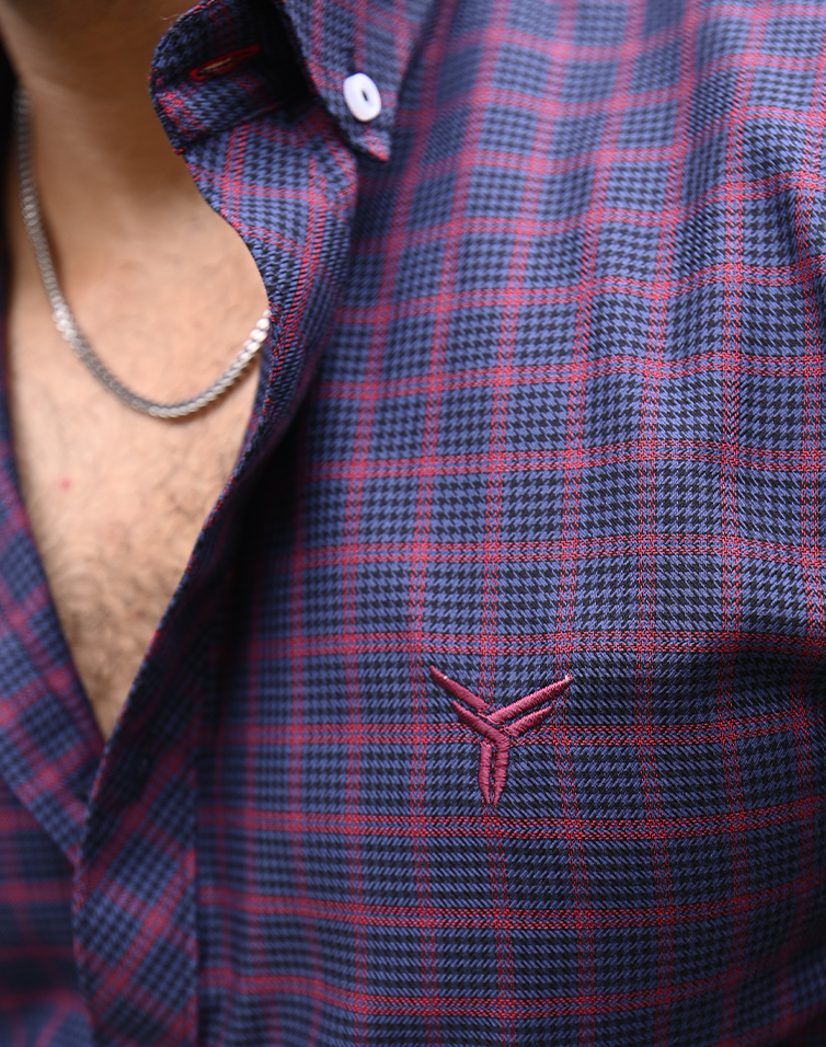 Glen Plaid Red and Gray Check