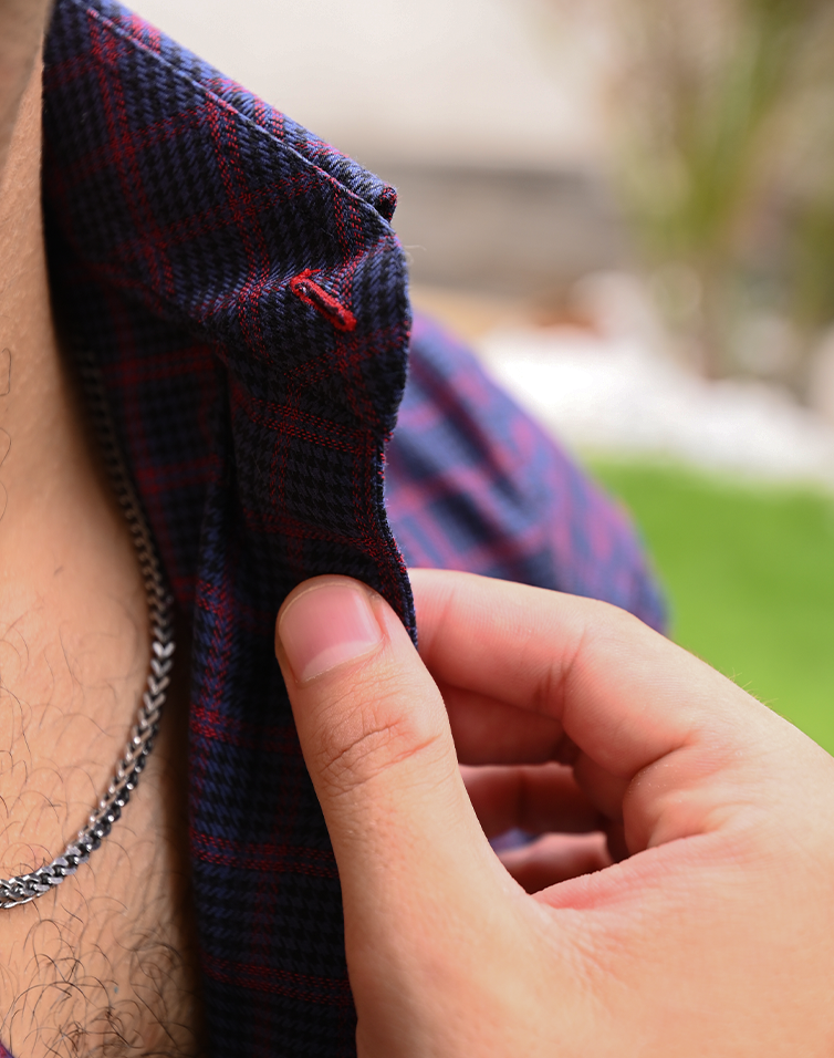 Glen Plaid Red and Gray Check