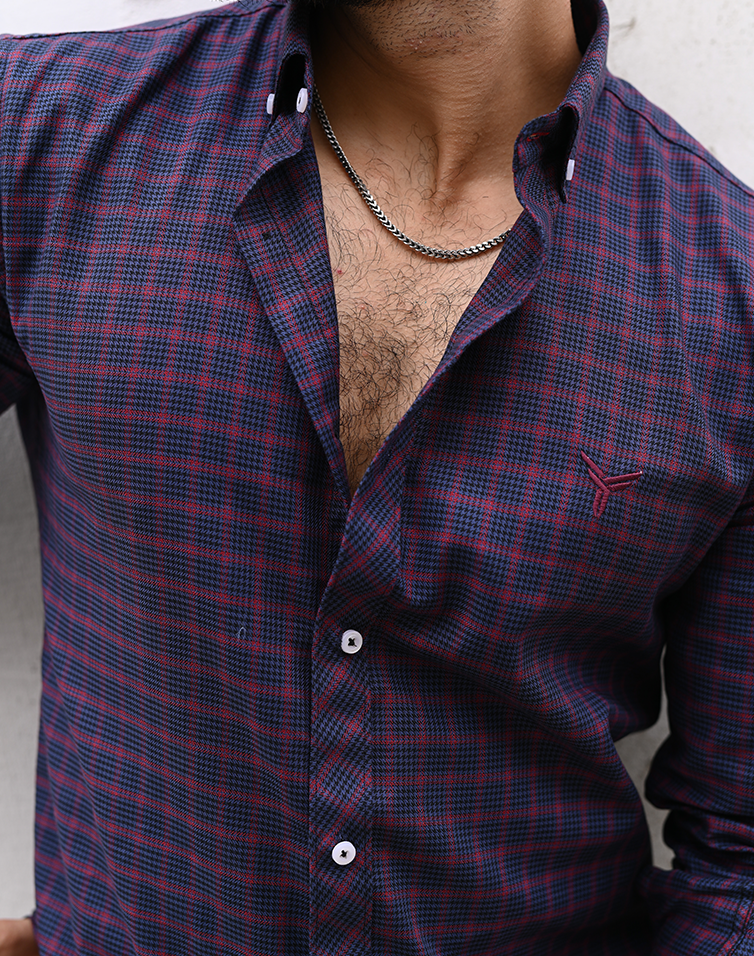 Glen Plaid Red and Gray Check