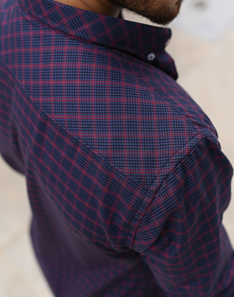 Glen Plaid Red and Gray Check