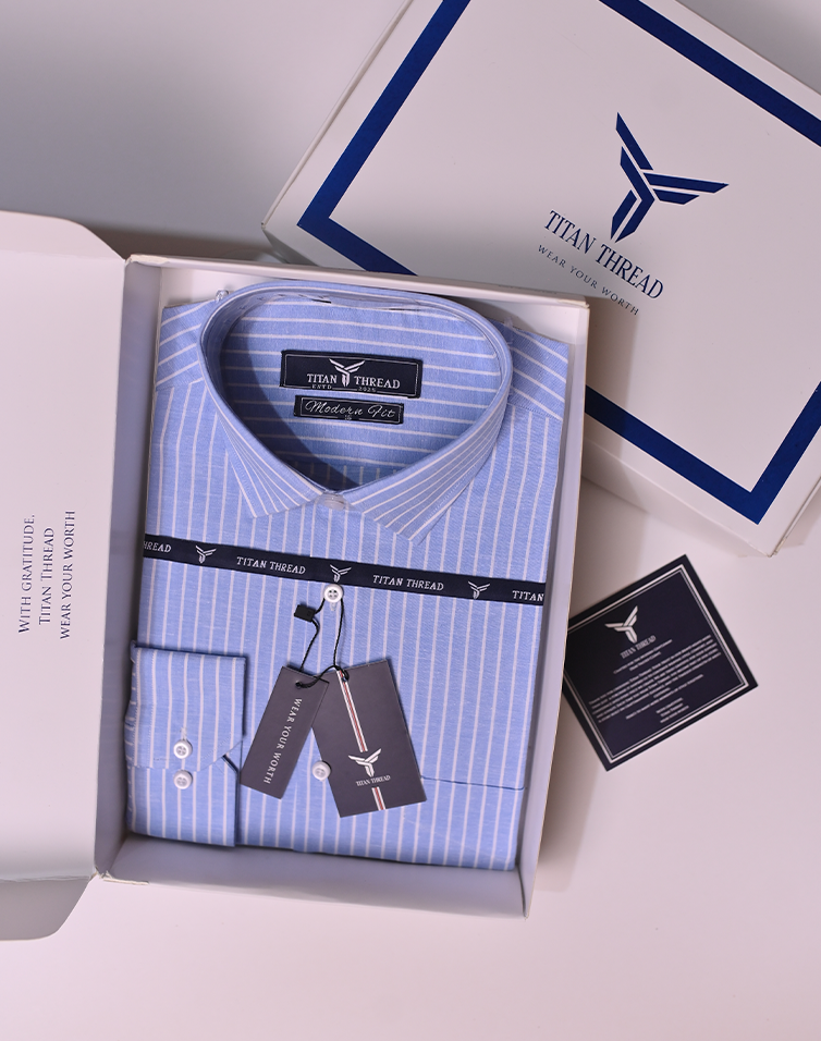 Cambridge Blue Pencil Stripe