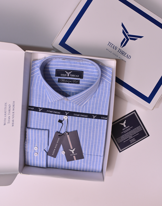 Cambridge Blue Pencil Stripe