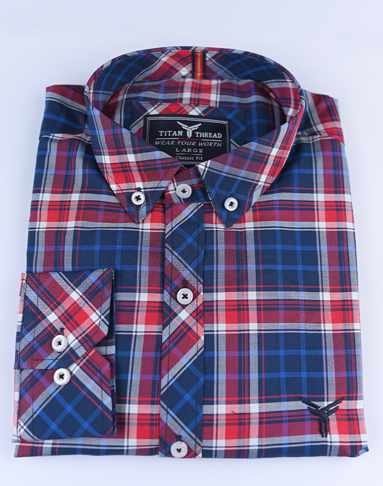 Herringbone Blue Check