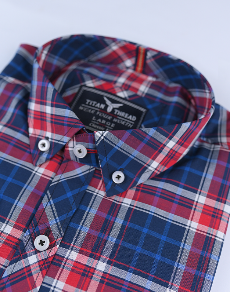 Herringbone Blue Check