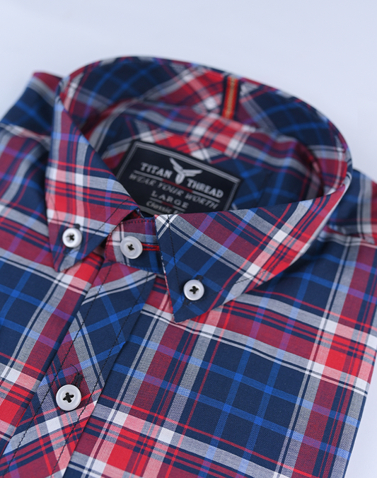 Herringbone Blue Check