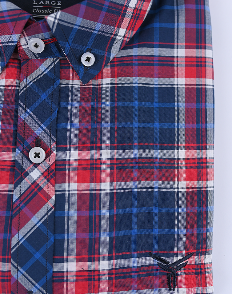 Herringbone Blue Check