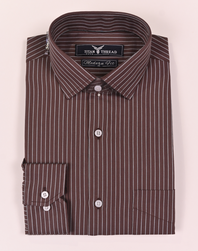 Pencil Stripes on Chocolate Brown