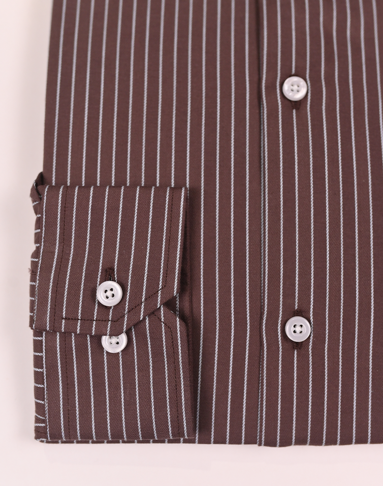Pencil Stripes on Chocolate Brown
