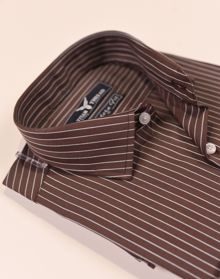 Pencil Stripes on Chocolate Brown