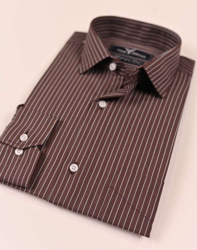 Pencil Stripes on Chocolate Brown