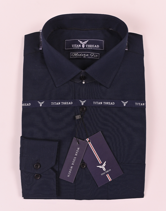 Navy Blue In Fine cotton Formal shirt (Slim fit)