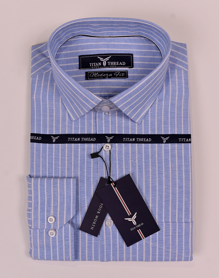 Cambridge Blue Pencil Stripe