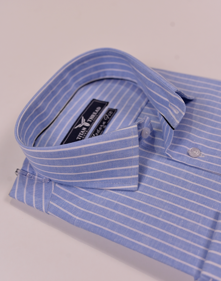 Cambridge Blue Pencil Stripe