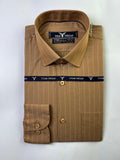 Dark Sand Pin Stripe Formal Shirt