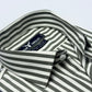 Olive Green Awning Stripe Formal Shirt
