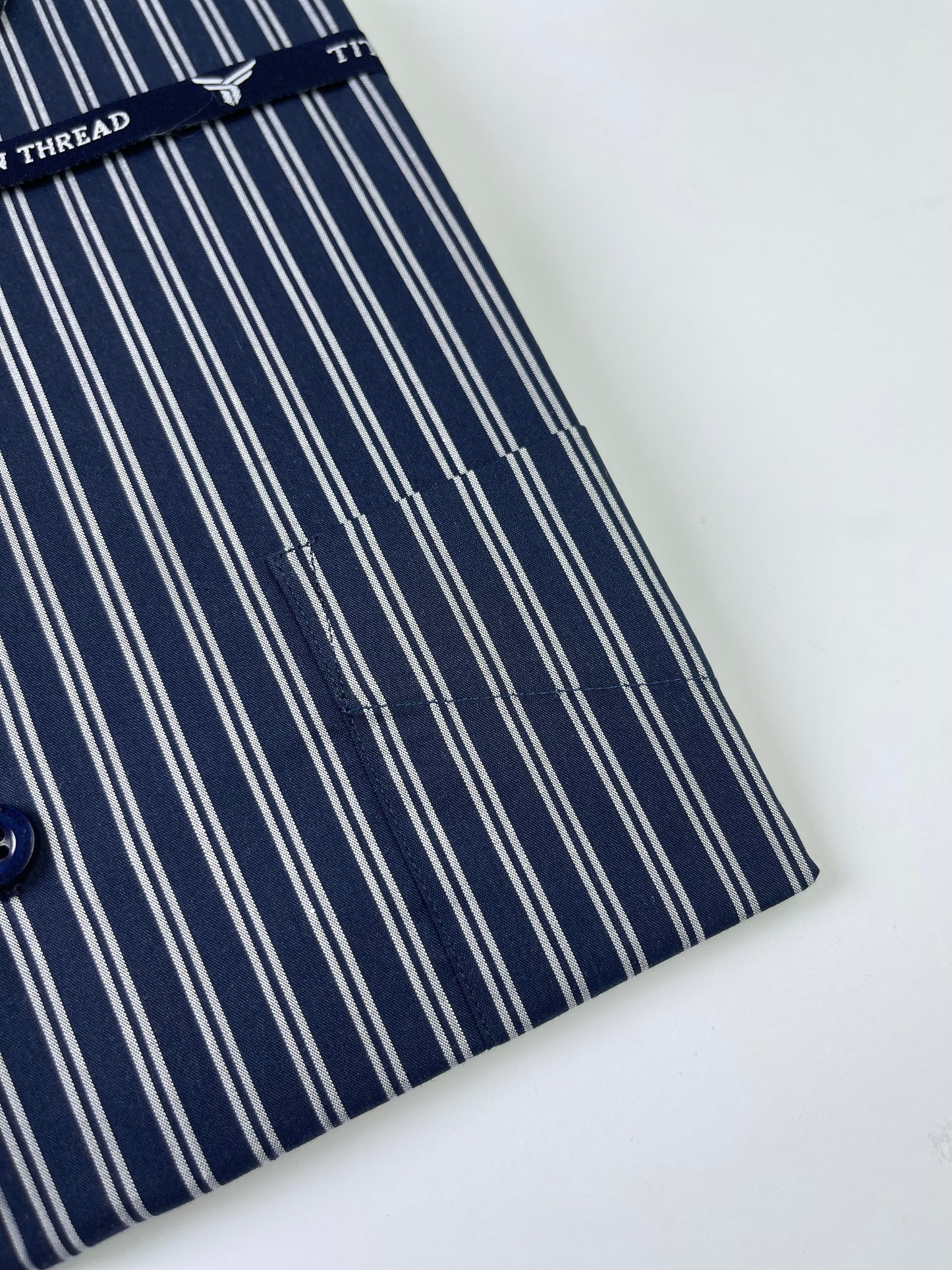 Indigo Blue Pencil Stripe Formal Shirt