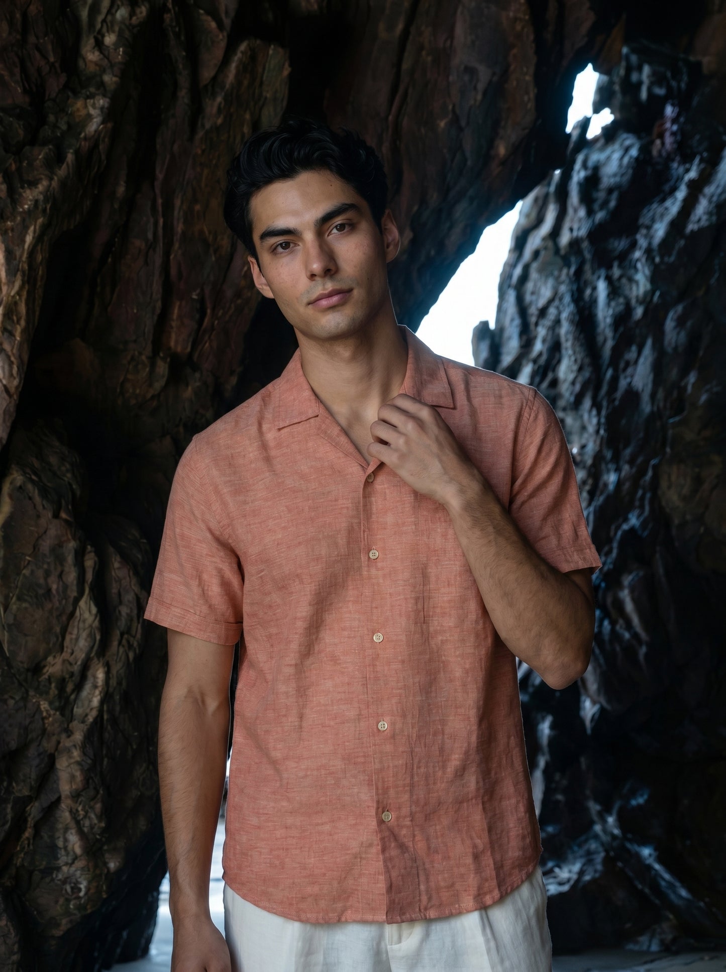 Peal Orange Cuban Shirt