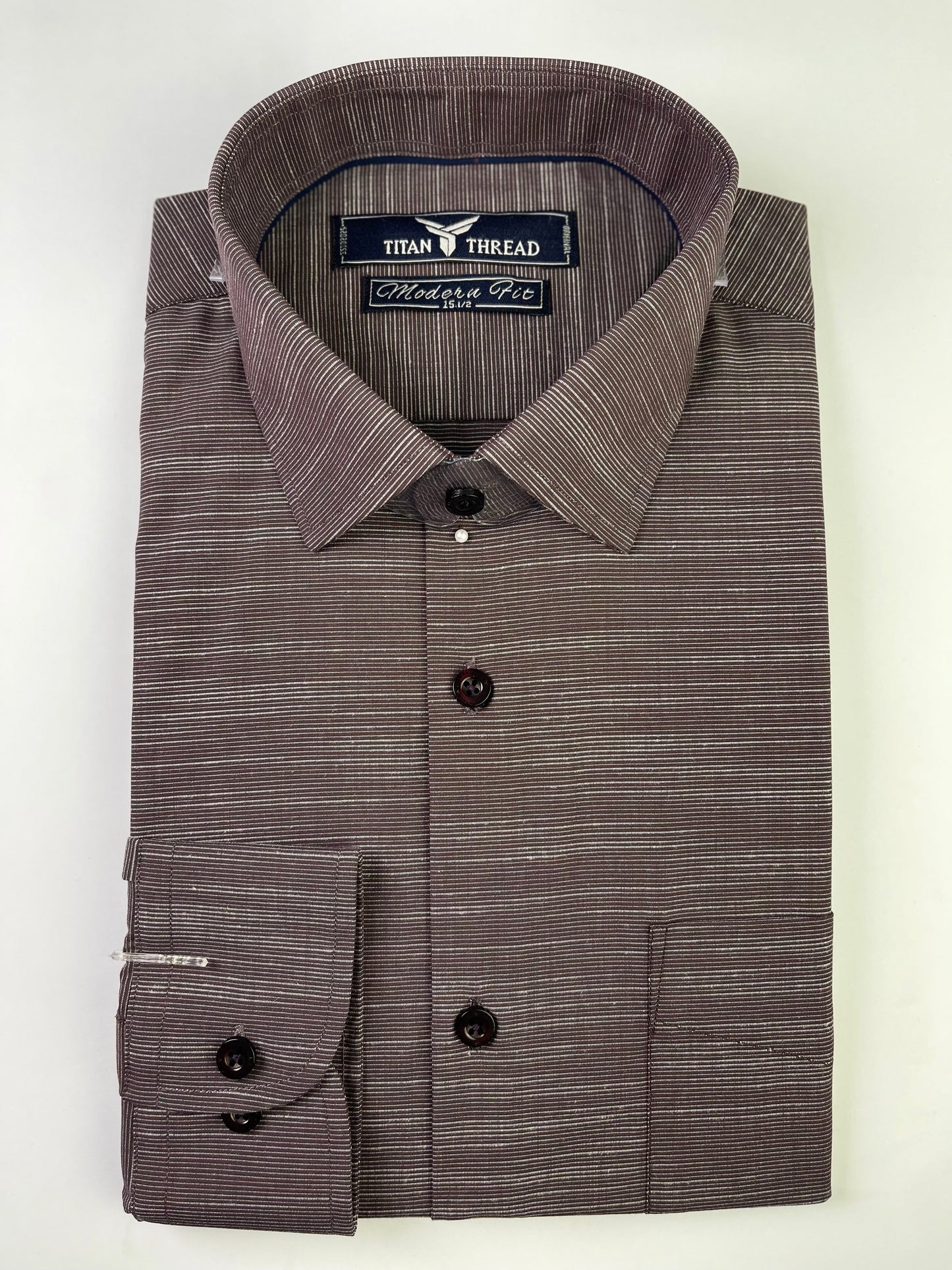 Choco Brown Self Texture Formal Shirt