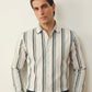 White & Mint Classic Stripe Formal Shirt